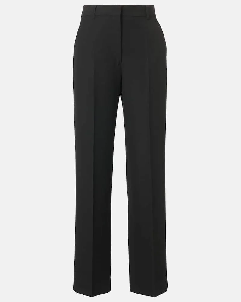 Totême Pantaloni regular a vita media Nero