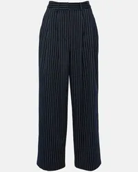 FRANKIE Shop Pantaloni gessati a gamba larga Ripley in twill Blu