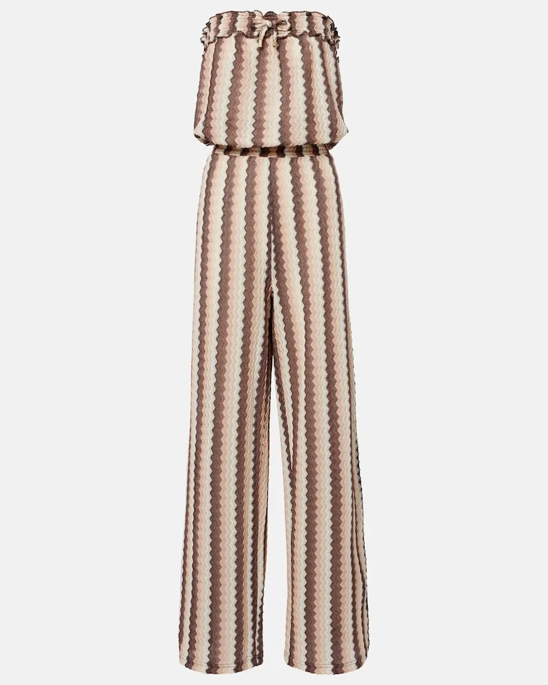 Melissa Odabash Jumpsuit Viv a righe Marrone