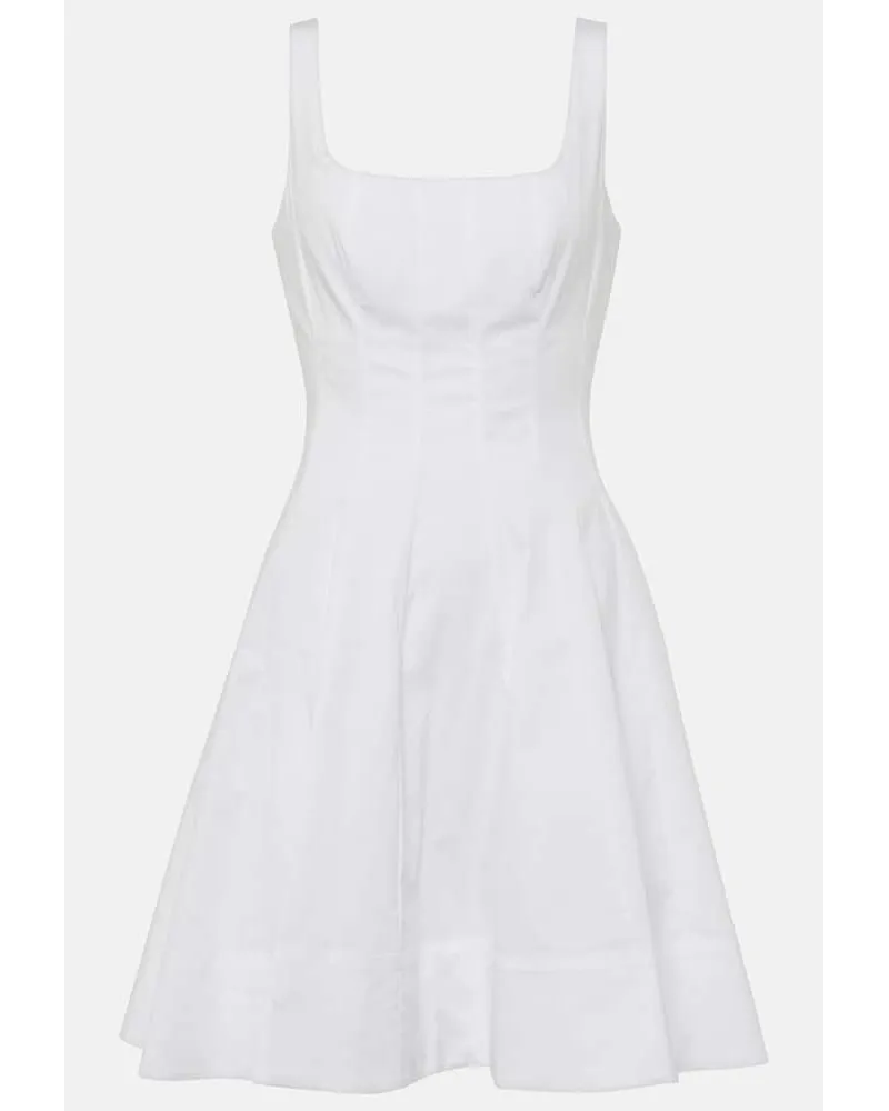 STAUD Miniabito Wells in popeline di cotone Bianco