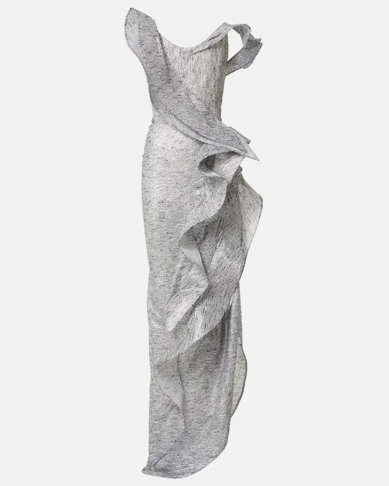 Maticevski Abito lungo Wave Satellite Argento