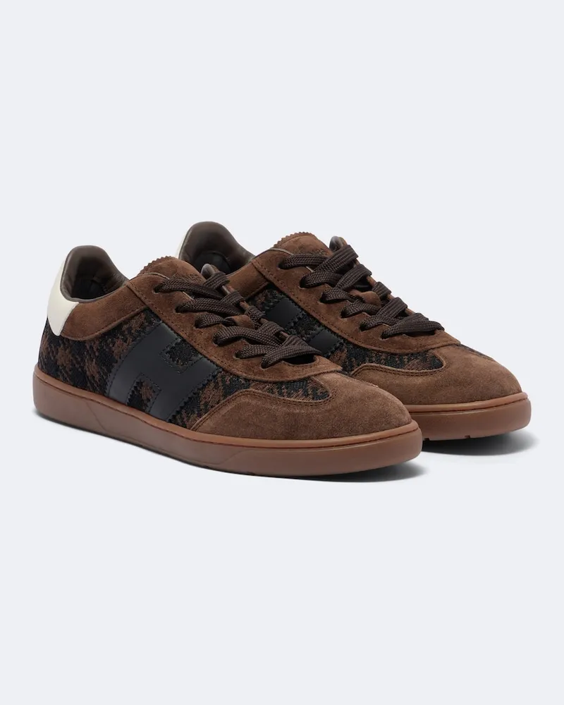 Hogan Sneakers H647 in suede con pelle Marrone