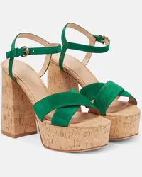 Gianvito Rossi Sandali Bebe in suede con plateau Verde