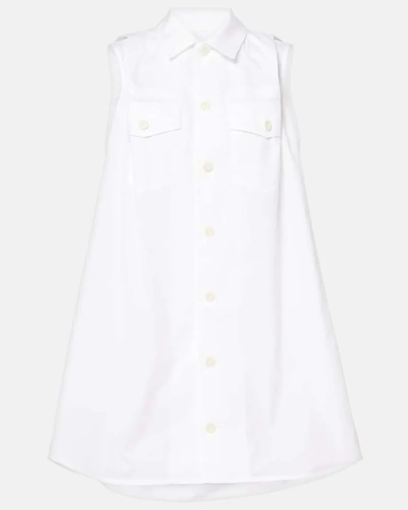 Sacai Abito corto in popeline Bianco