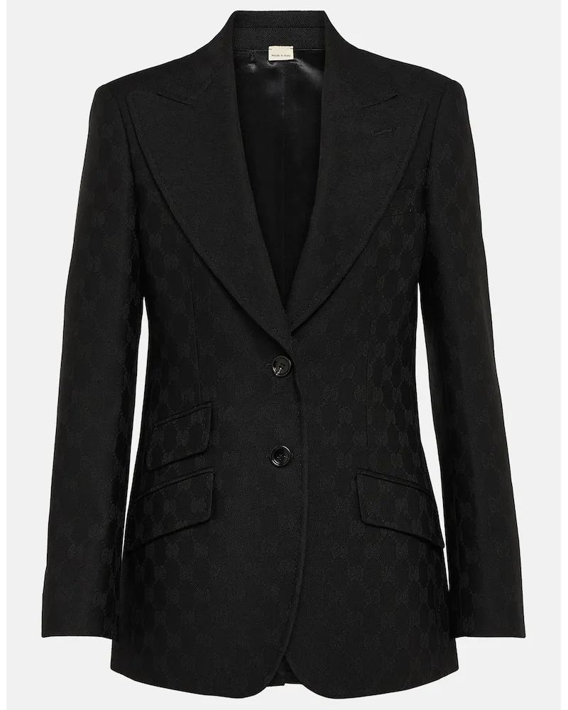 Gucci Blazer in jacquard di lana GG Nero