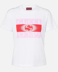 Gucci T-Shirt New 70s in jersey di cotone Bianco