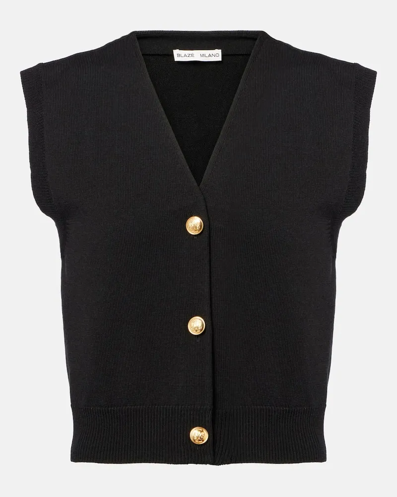 Blazé Milano BlazÃ© Milano Gilet Sebright in misto lana Nero