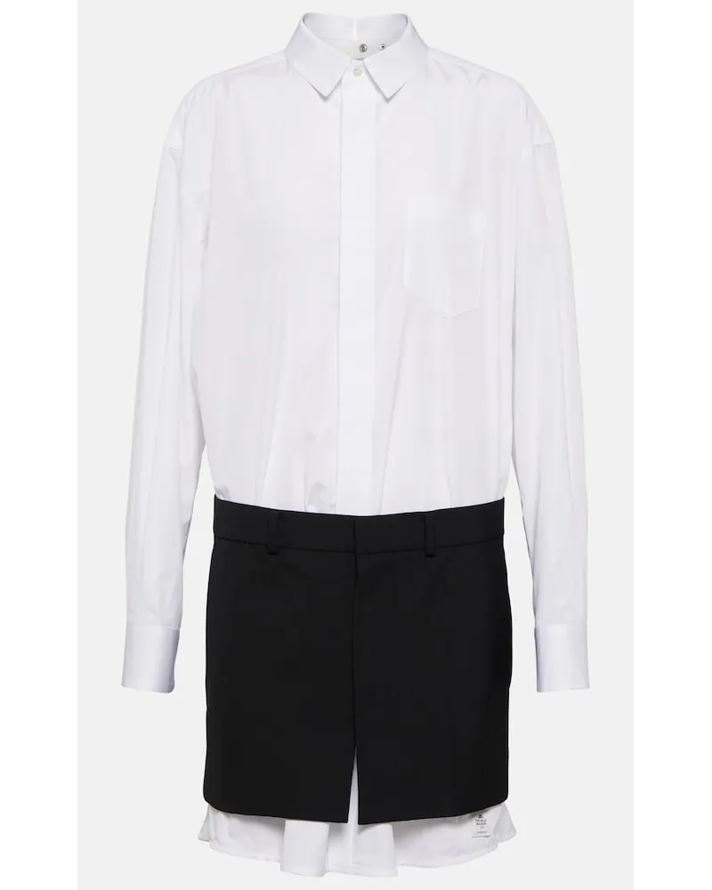 Sacai x Thomas Mason - Miniabito in cotone Bianco