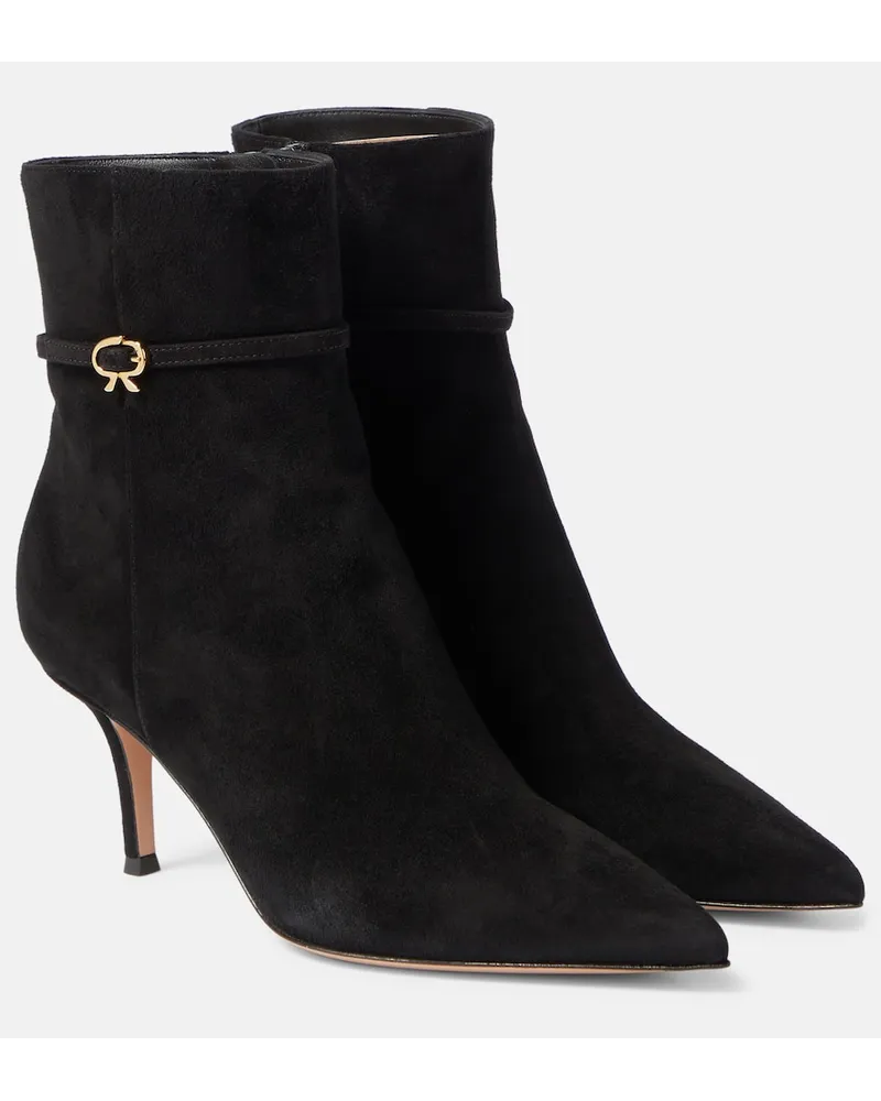 Gianvito Rossi Stivaletti Ribbon Ville in suede Nero