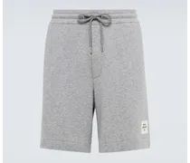 Moncler Shorts in misto cotone con ricamo Grigio
