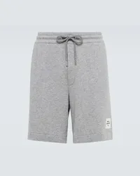 Moncler Shorts in misto cotone con ricamo Grigio