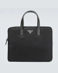 Prada Ventiquattrore in Re-Nylon con pelle Nero