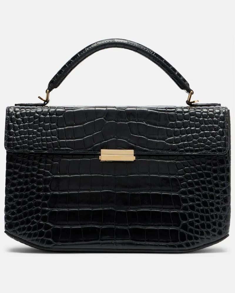 Totême Borsa Box Small in pelle stampata Nero