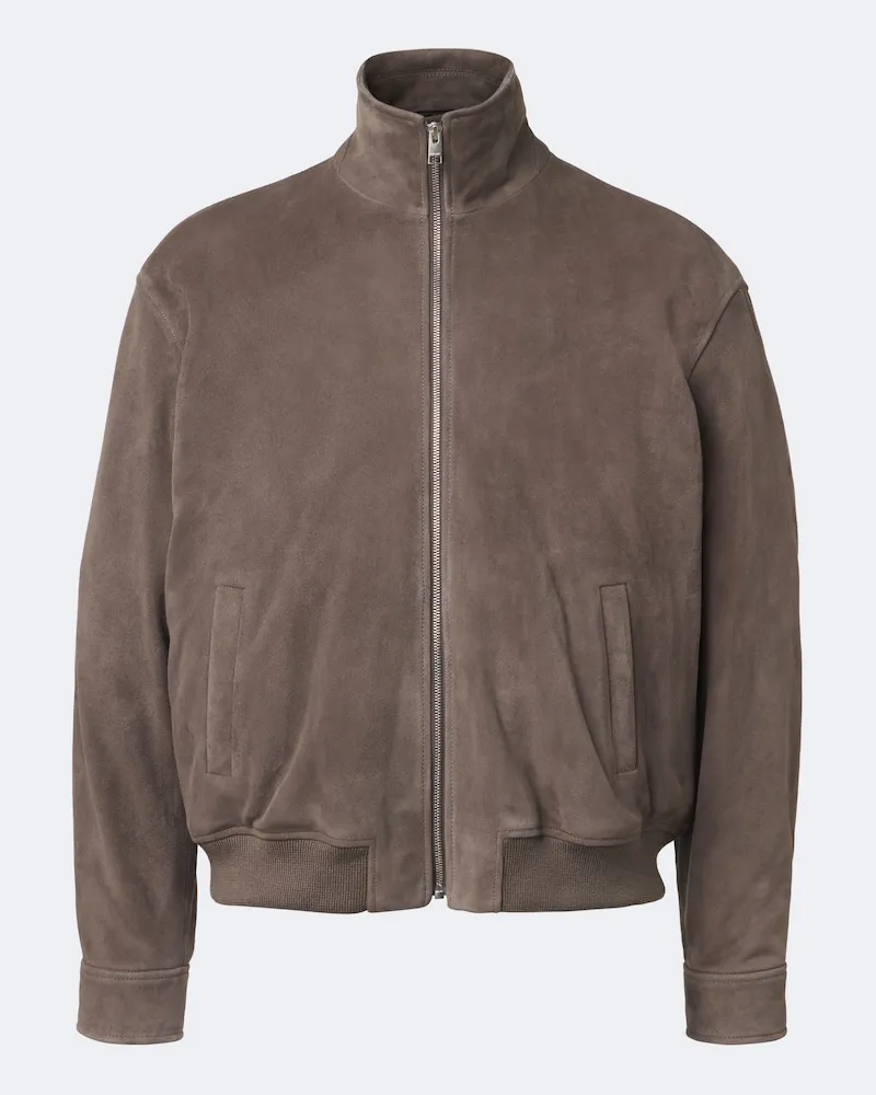 Frame Denim Giacca blouson in suede Beige