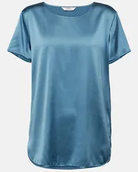 Max Mara Leisure - T-shirt Cortona in raso di misto seta Blu