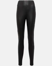 Max Mara Leisure - Pantaloni slim Zefir in similpelle Nero