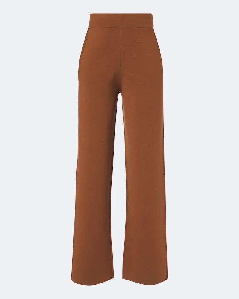 Max Mara Pantaloni a gamba larga in misto lana Marrone
