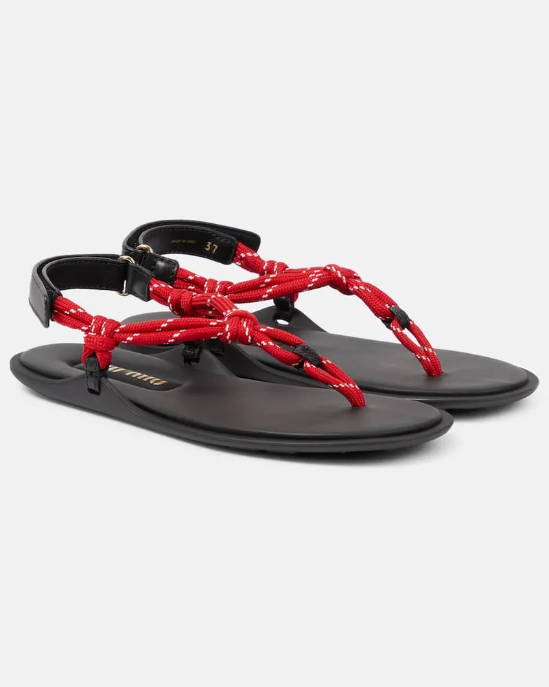 Miu Miu Sandali infradito Riviere con pelle Rosso