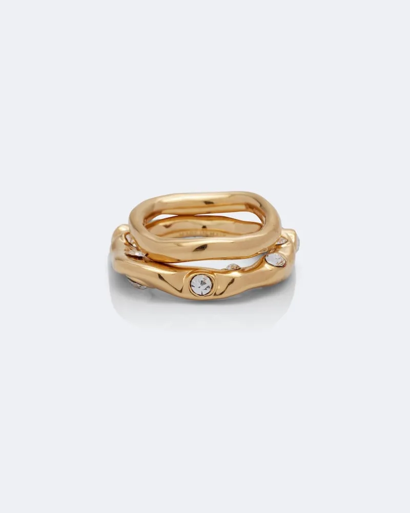 Dries van Noten Anello con cristalli Oro