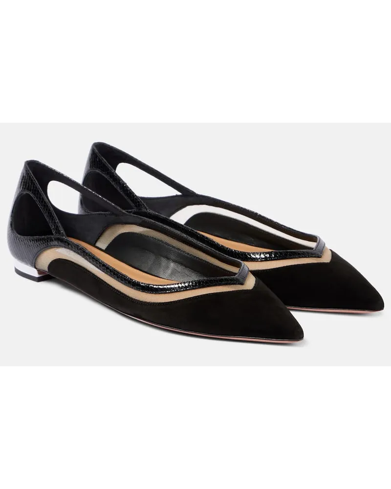 Aquazzura Ballerine Cinemax in suede Nero