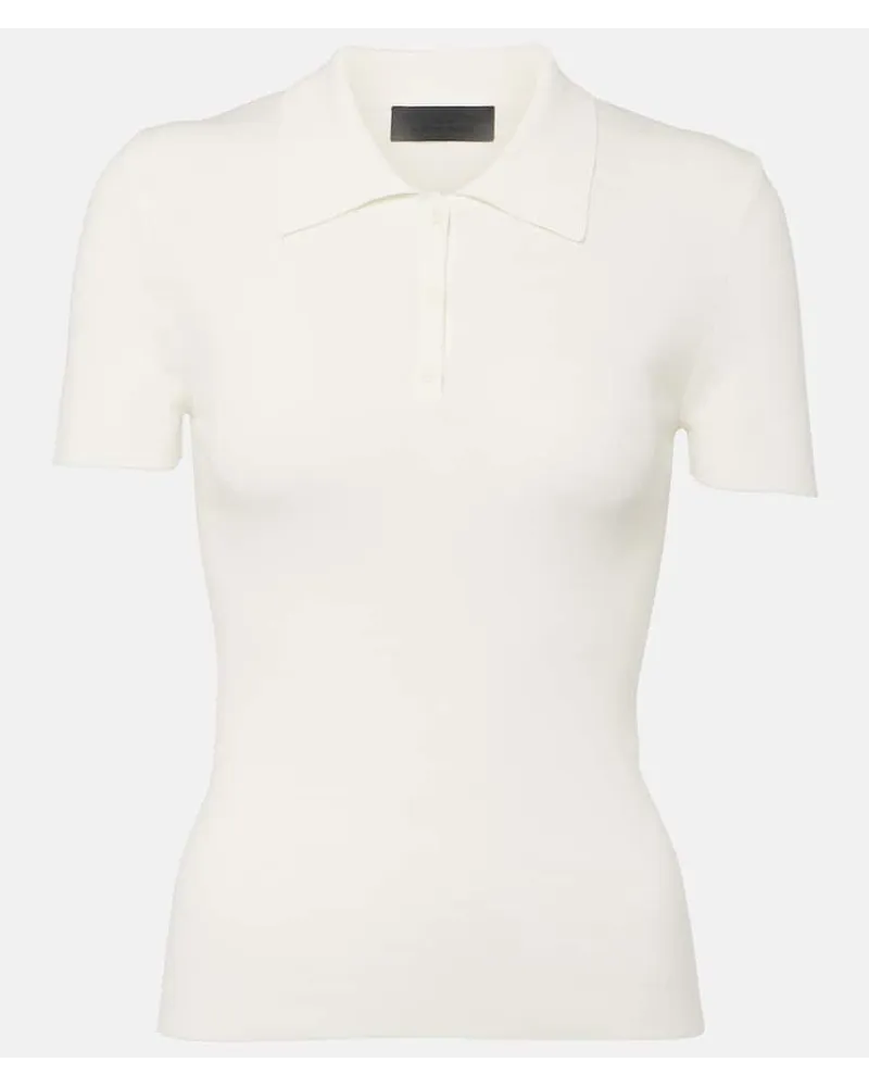 Nili Lotan Polo in maglia a coste di cotone Bianco