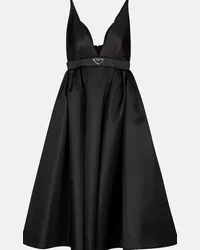 Prada Abito midi in gabardine Re-Nylon Nero