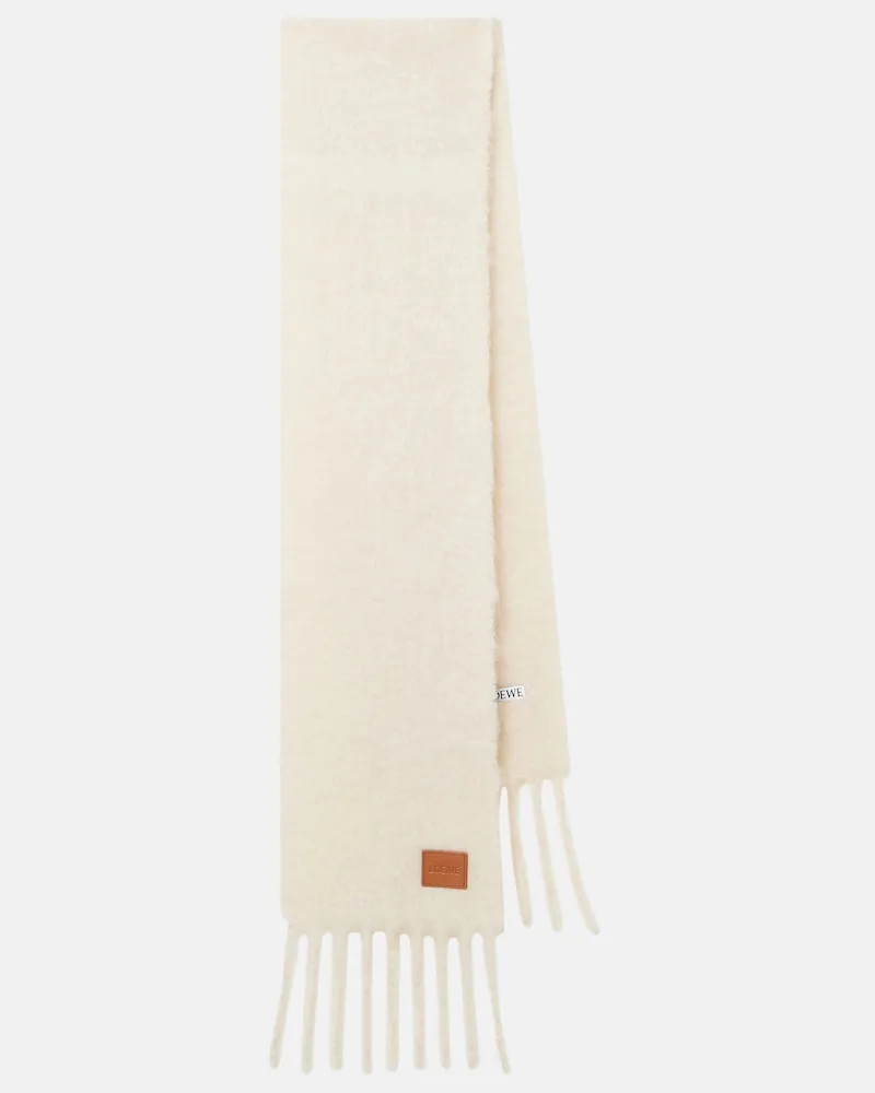 Loewe Sciarpa in mohair e lana Bianco