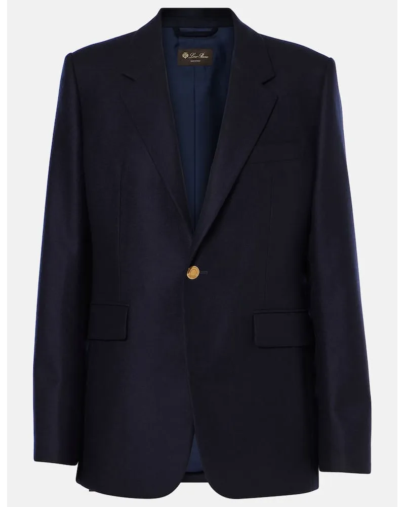 Loro Piana Giacca Hellen in flanella di cashmere Blu