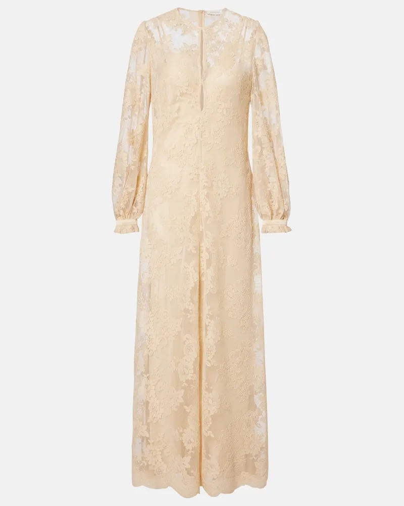 Zimmermann Abito lungo Como in pizzo Bianco