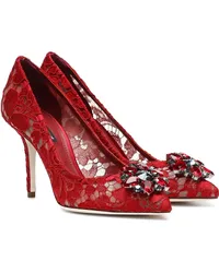 Dolce & Gabbana Pumps Bellucci in pizzo con cristalli Rosso