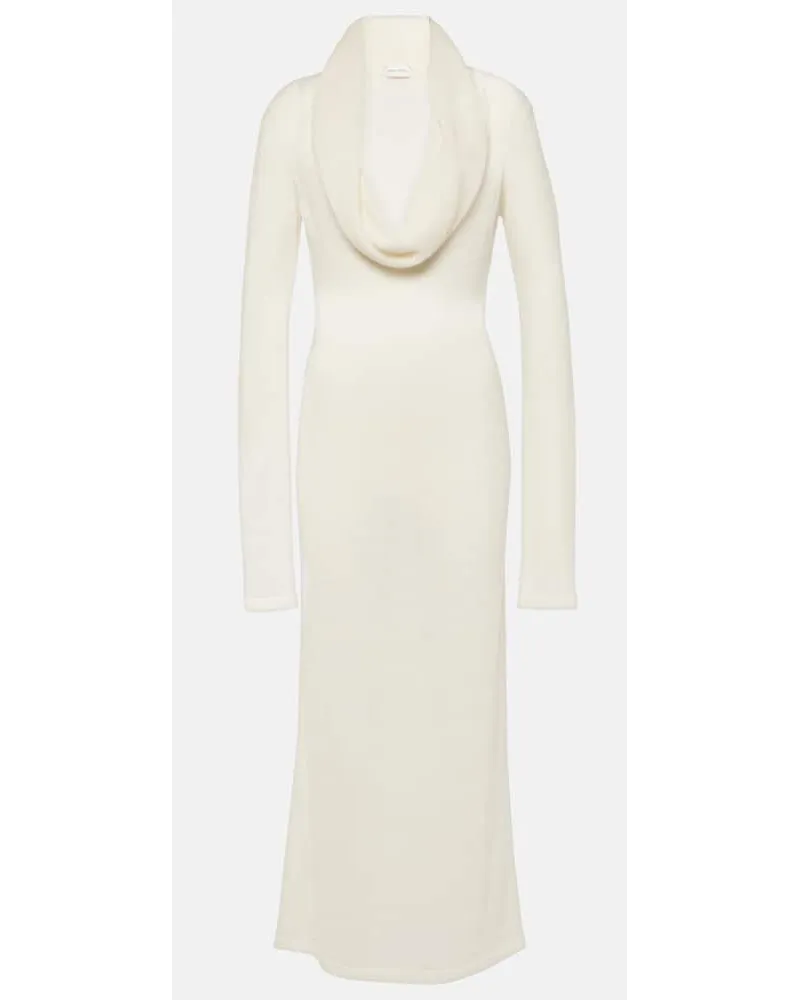 Magda Butrym Abito lungo in maglia di misto alpaca Bianco
