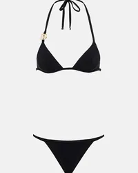 Dolce & Gabbana Bikini a triangolo con logo Nero