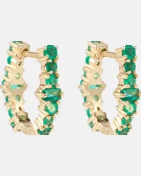 Ileana Makri Orecchini a cerchio Rivulet in oro 18kt con smeraldi Verde