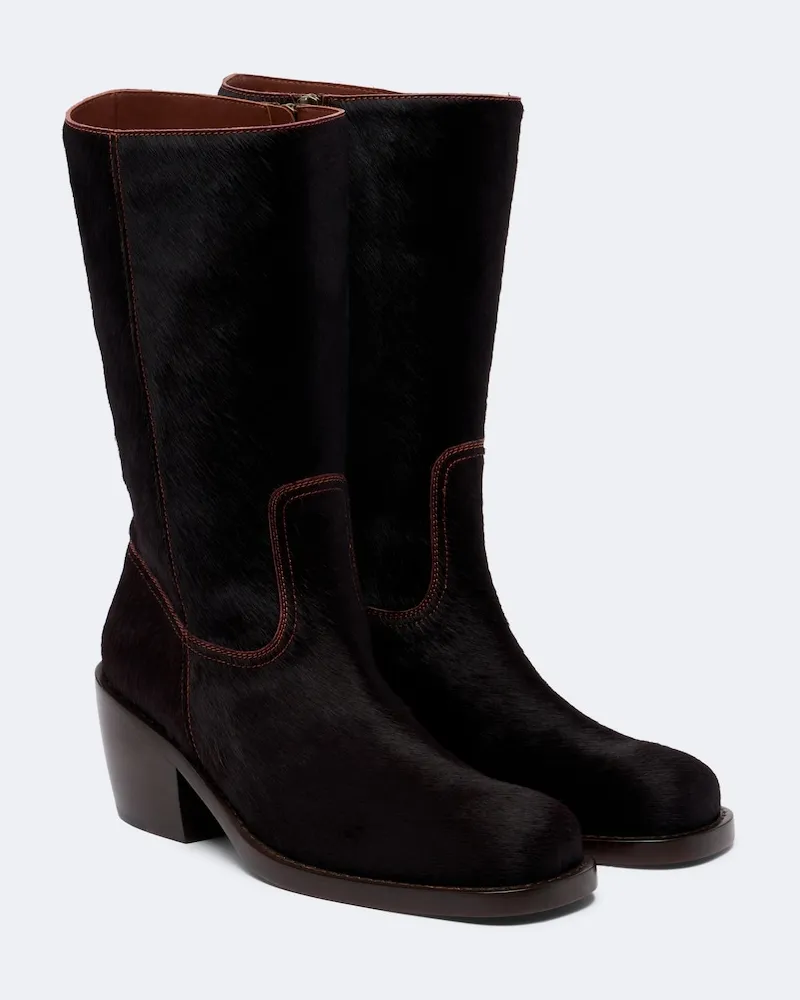 Dries van Noten Stivali in cavallino Marrone