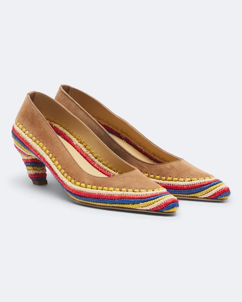 Gabriela Hearst Pumps Peggy in suede e rafia Multicolore