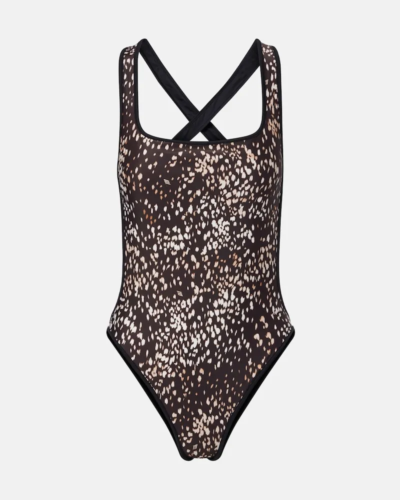 ATTICO Costume intero con stampa leopardata Marrone