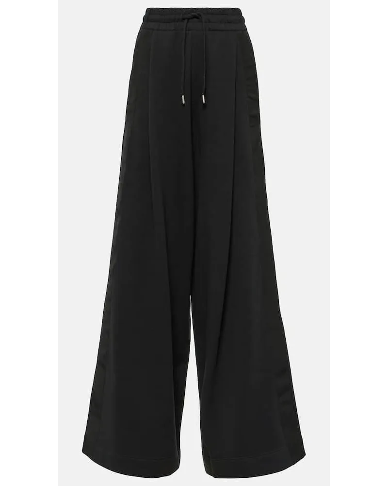 Dries van Noten Pantaloni sportivi a gamba larga Nero