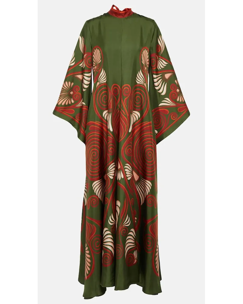 La DoubleJ Abito lungo Magnifico in twill di seta Multicolore