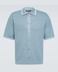 Loro Piana Polo in lino Blu