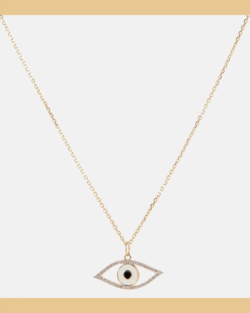 MATEO Collana Eye of Protection in oro 14kt con diamanti Oro