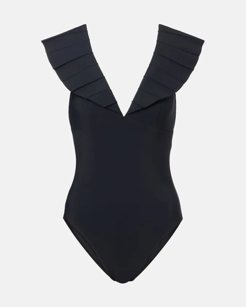 Karla Colletto Costume intero Alora con volant Nero