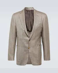 Canali Blazer in seta e cashmere Beige