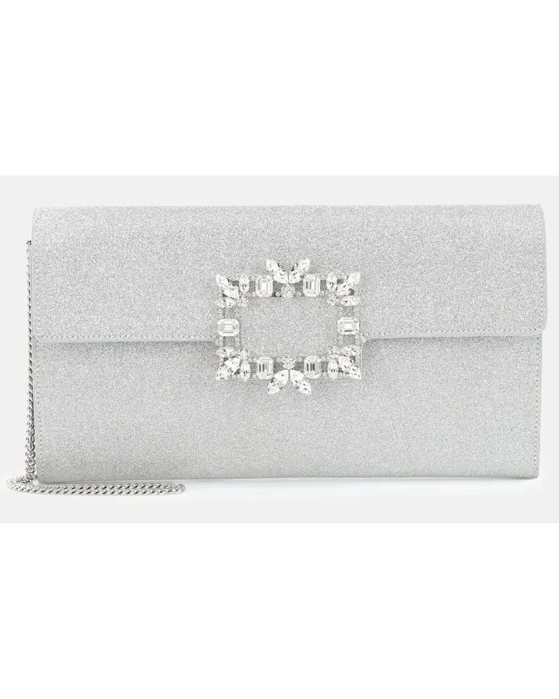 Roger Vivier Clutch Evening Envelope con cristalli Argento