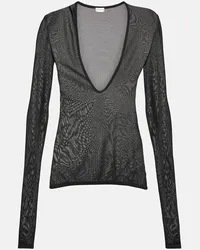 Saint Laurent Top in mesh Nero