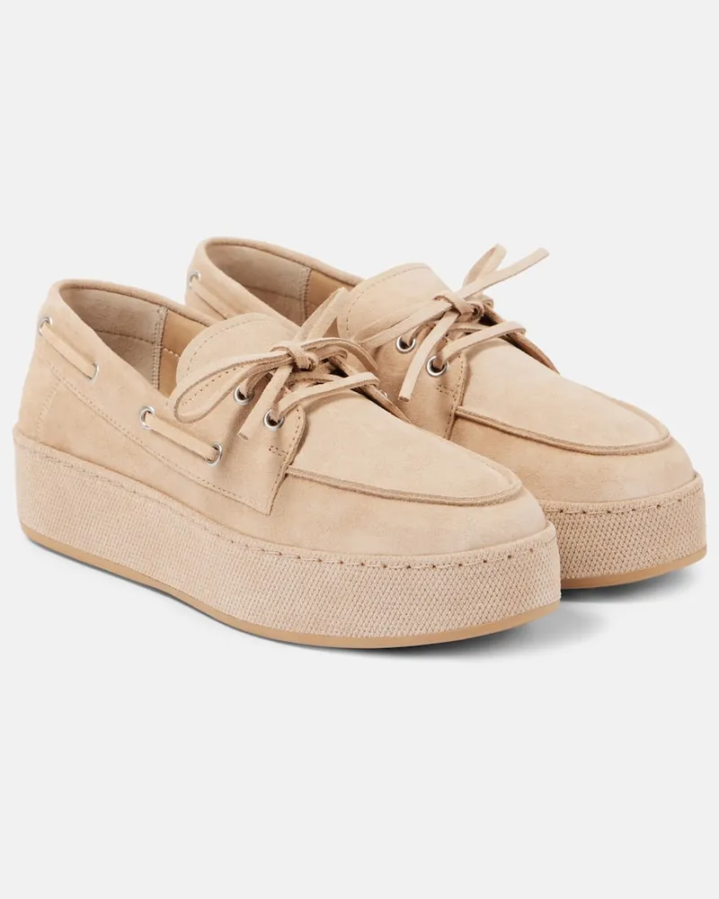 Hogan Scarpe da barca H681 in suede Beige
