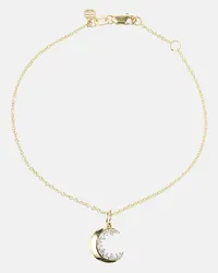 Sydney Evan Collana Crescent Moon in oro giallo e bianco 14kt con diamanti Oro