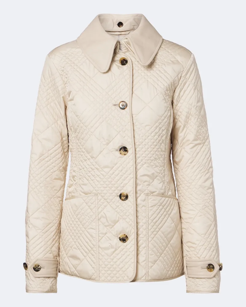 Burberry Giacca Fernleigh trapuntata con pelle Beige