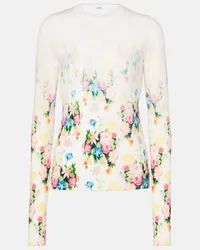 Loewe Top con stampa floreale Bianco