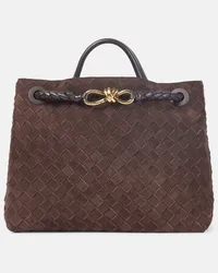 Bottega Veneta Borsa Andiamo Medium in suede Marrone