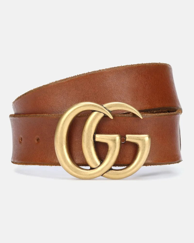 Gucci Cintura GG in pelle Marrone